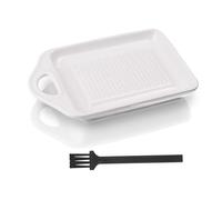 Râpe en céramique, assiette circulaire en porcelaine, râpe à gingembre, ail, râpe en céramique avec pinceau, pour cuisine familiale, compote de pommes, citron, gingembre, jus de fruits, 11 x 7 cm,