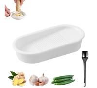 Râpe en céramique avec brosse - Râpe à ail en céramique - Râpe à gingembre multifonction - Presse-ail - Passe au lave-vaisselle - Pour gingembre et ail (B)