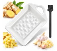 Râpe en Céramique, Râpe à Gingembre et à Ail Carrée, avec Brosse | Râpe en Céramique Sans Goût, Disque de Râpage Blanc, Râpe à Légumes avec Broyage en Céramique, pour Pommes, Fruits, Légumes