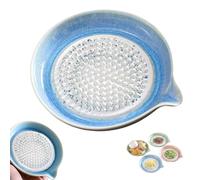 Râpe en céramique - Râpe de cuisine manuelle avec bec verseur, pour fruits et légumes, gingembre, ail et oignons. Format compact, idéale pour la cuisine familiale (Bleu)