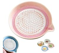 Râpe en céramique - Râpe de cuisine manuelle avec bec verseur, pour fruits et légumes, gingembre, ail et oignons. Format compact, idéale pour la cuisine familiale (Rose)