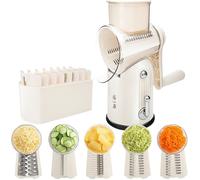 Râpe Fromage Rotative 5 En 1 Coupe Légumes Manuel Avec 5 Lames Interchangeables Pour Fromage Légumes Et Noix