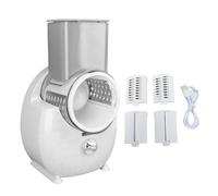 Râpe Légumes Électrique Portable, Multifonction, Rechargeable, Couteaux en Acier Inoxydable, 3 Lames - Rapide, Sécurité Optimale pour Cuisine et Extérieur (Blanche)