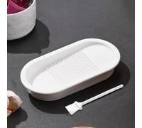 Râpe manuelle à gingembre, râpe à ail en plastique, pour aliments, légumes, cuisine, plaque de râpe en céramique (L, blanc)