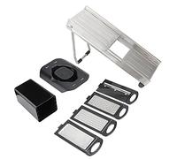 Râpe professionnelle à légumes et pommes de terre en acier inoxydable avec 4 lames, outil de cuisine multifonctionnel pour la maison, le restaurant, l'hôtel, argent 35 x 13 x 17 cm