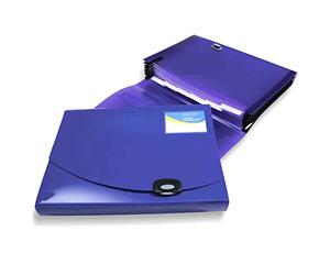 Rapesco 0675 Trieur à Soufflets Extensible 7 Compartiments, A4+, Bleu