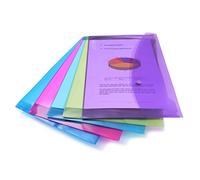 Rapesco Pochette à bouton pression 0688 ECO Recy 4+ – Couleurs vives transparentes – Lot de 5