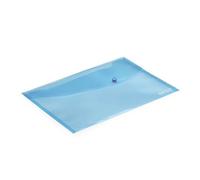 Rapesco 0691 Pochette à Bouton Pression, A4+ / Papier Ministre, Bleu Pastel Transparent, Lot de 5