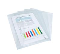 Rapesco 0695 ECO Pochette à Bouton Pression Recy A4+, Transparent, Lot de 5