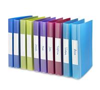 Rapesco Classeur à 2 anneaux 0716 – Dos 35 mm A4 – Couleurs vives transparentes, Lot de 10