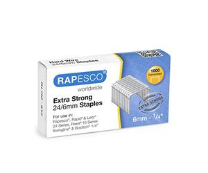 Rapesco 1164 Boîte de 1.000 Agrafes 24/6 mm - Métalliques