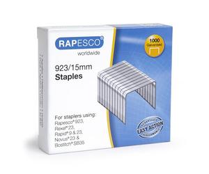Rapesco 1239 Agrafes Galvanisées Résistantes Type 923/15 mm, Lot de 1000