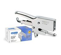 Rapesco 1306 Pince Agrafeuse HD-73 Grande Capacité et Agrafes 2000 de Type 73/12 mm, Capacité de 70 Feuilles, Chrome