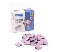 Rapesco 1312 Supaclip 40 Pinces de Recharge, Rose Pastel, Lot de 100