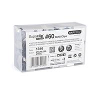 Rapesco – Clips de recharge 1316 Supaclip 60 – Acier inoxydable – Lot de 250