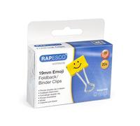 Rapesco Pinces à double clip 1351 – 19 mm, jaune – lot de 20