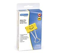 Rapesco Pinces à double clip 1354 32 mm Drôles Jaune Lot de 20