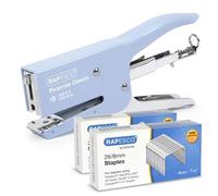Rapesco 1355A Pince Agrafeuse Classique Porpoise avec 10.000 Agrafes de type 26/8 mm, Capacité de 45 Feuilles, Bleu Clair