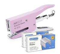 Rapesco 1356A Pince Agrafeuse Classique Porpoise avec 10.000 Agrafes de type 26/8 mm, Capacité de 45 Feuilles, Rose Pastel