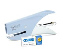 Rapesco 1376 SP-64 Pince-Agrafeuse et 1000 Agrafes de Type 21/4 mm, Capacité de 12 Feuilles, Bleu Pastel