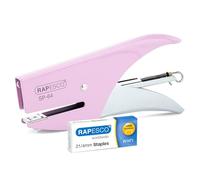 Rapesco 1377 SP-64 Pince-Agrafeuse et 1000 Agrafes de Type 21/4 mm, Capacité de 12 Feuilles, Rose Pastel