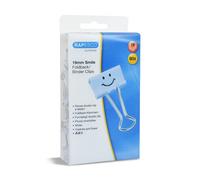 Rapesco 1424 Pinces à Double Clip Souriantes 19 mm, Bleu Pastel, Lot de 80