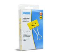 Rapesco 1427 Pinces à Double Clip Souriantes 25 mm, Jaune, Lot de 35