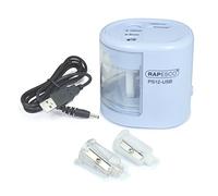 Rapesco 1447 PS12-USB Taille-Crayon Électrique Automatique avec chargement USB ou Batterie (non inclus), Bleu Pastel