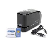 Rapesco 1454 Agrafeuse Automatique 626EL et 1000 Agrafes 26/6mm, Noir | à Utiliser avec Câble USB (inclus) ou Piles (non inclus), Capacité 15 Feuilles