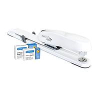 Rapesco 1481 790 Agrafeuse ECO Long Bras à Grande Capacité avec 2000 Agrafes, Capacité de 50 Feuilles, Blanc Doux