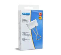 Rapesco 1493 Pinces à Double Clip 19 mm, Blanc, Lot de 80