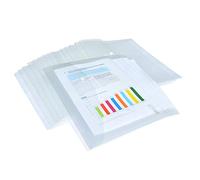 Rapesco 1496 ECO Pochette à Bouton Pression Recy 4+, Transparent, Lot de 20