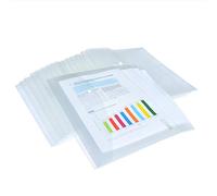Rapesco 1497 ECO Pochette à Bouton Pression Recy 4+, Transparent, Lot de 50