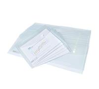 Rapesco 1500 ECO Pochette à Bouton Pression Recy 5, Transparent, Lot de 25