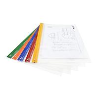 Rapesco 1507 Pochette Document Zippi avec Zip en Métal, A3, Transparent avec Bandes de Couleurs Assorties, Lot de 5