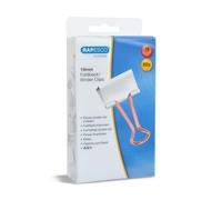 Rapesco Pinces à double clip 1508, 19 mm, blanc, bras en or rose, lot de 80