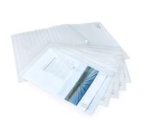 Rapesco 1587 ECO Pochette à Bouton Pression, Format Papier Ministre / A4+, Transparent, Lot de 20