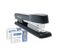 Rapesco Agrafeuse + agrafes 26/6 mm - 2 boîtes de 1000 - Noir