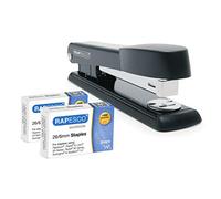 Rapesco 1602 Marlin Agrafeuse et 2000 Agrafes 26/6 mm, Noir | Protection Antibactérienne Germ-Savvy