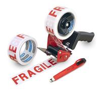 Rapesco 1618 Germ-Savvy Antibactérien 960 Dévidoir de Ruban Adhésif avec 2 Rubans d'Emballage "FRAGILE"