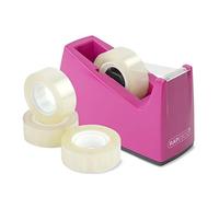 Rapesco Dévidoir de ruban adhésif 1621 300 – Noyau 25 mm, 4 rouleaux – Rose vif