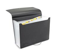 Rapesco 1638 Trieur à Soufflets Extensible 13 Compartiments, Protection Antibactérienne, A4, Noir