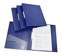 Rapesco — Classeurs A4 Polypro à 4 anneaux Bleu dos 35 mm — Lot de 4