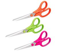 Rapesco 1667 Germ-Savvy Antibactérien, Ciseaux 21 cm avec Lames en Titane et Poignées Souples, Couleurs Assorties, Lot de 3