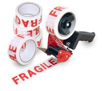 Rapesco 1682 Germ-Savvy Antibactérien 960 Dévidoir de Ruban Adhésif avec 5 Rubans d'Emballage "FRAGILE"