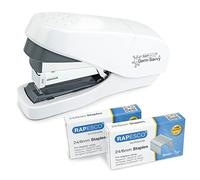 Rapesco Agrafeuse 1689 ECO Flat Clinch – Moins d’Effort – 35 feuilles – 2000 agrafes 24/6 – Blanc