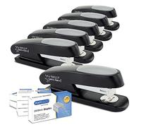 Rapesco 1734 Business Pack: 6 Agrafeuses ECO Sting Ray Antibactériennes Germ-Savvy, Capacité de 20 feuilles, et 6 Boîtes de 1000 Agrafes 24/6 mm, Noir