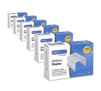 Rapesco 1735 Agrafes Galvanisées 26/6mm (No.56), 6 Boîtes de 5000 | Business Pack