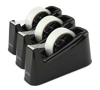 Rapesco 1740 Business Pack: 3 Dévidoirs de Ruban Adhésif Professionnels 500 avec 3 Rouleaux de Ruban Transparent, Noir