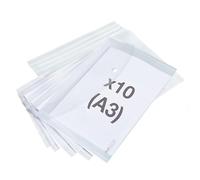 Rapesco 1817 ECO Pochette à Bouton Pression, A3, Transparent, Lot de 10